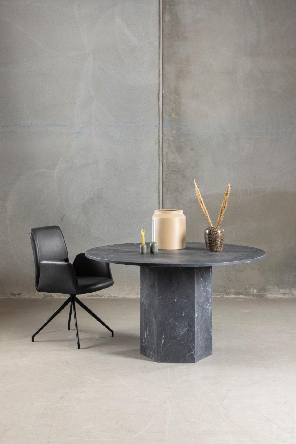 Krēsls Nay 59/59/88 cm PU retro melns - N1 Home