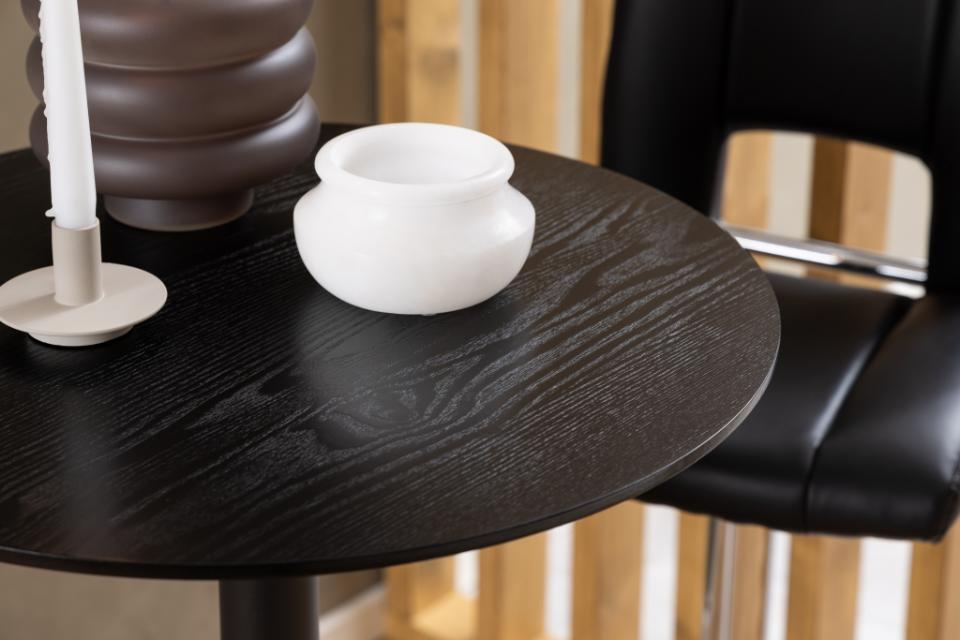 Apaļš galds Ibi 60x105 cm matēta melna NC lakota oša finieris - N1 Home