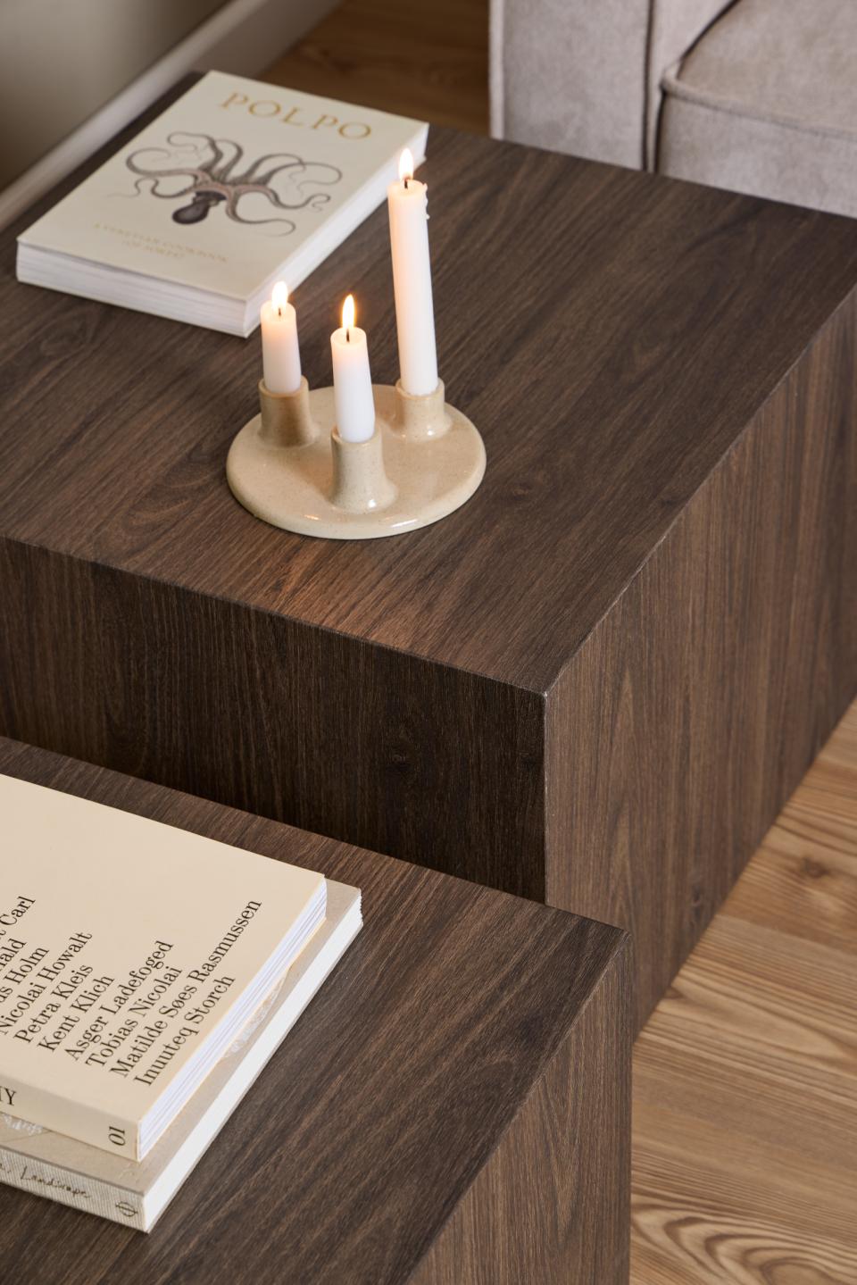 Kafijas galds Dia 58x58x40 cm; 50x50x33 cm pelēks kūpināts - N1 Home