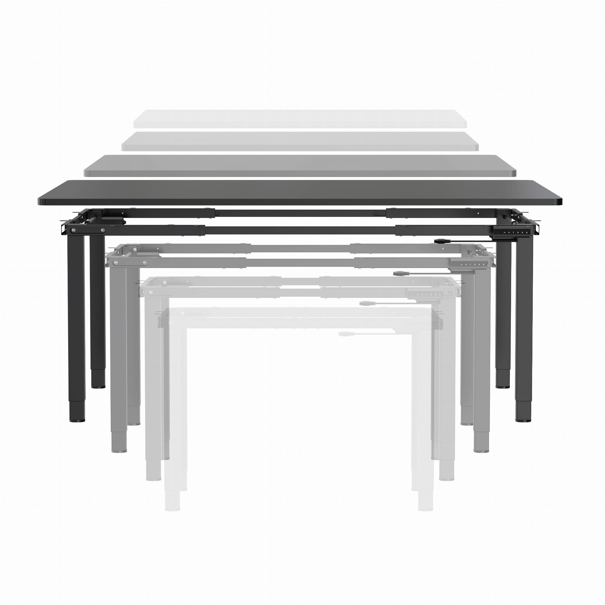 Divu dzinēju elektriski regulējams galda rāmis Flo Pro 100-170/120-200 cm melns - N1 Home