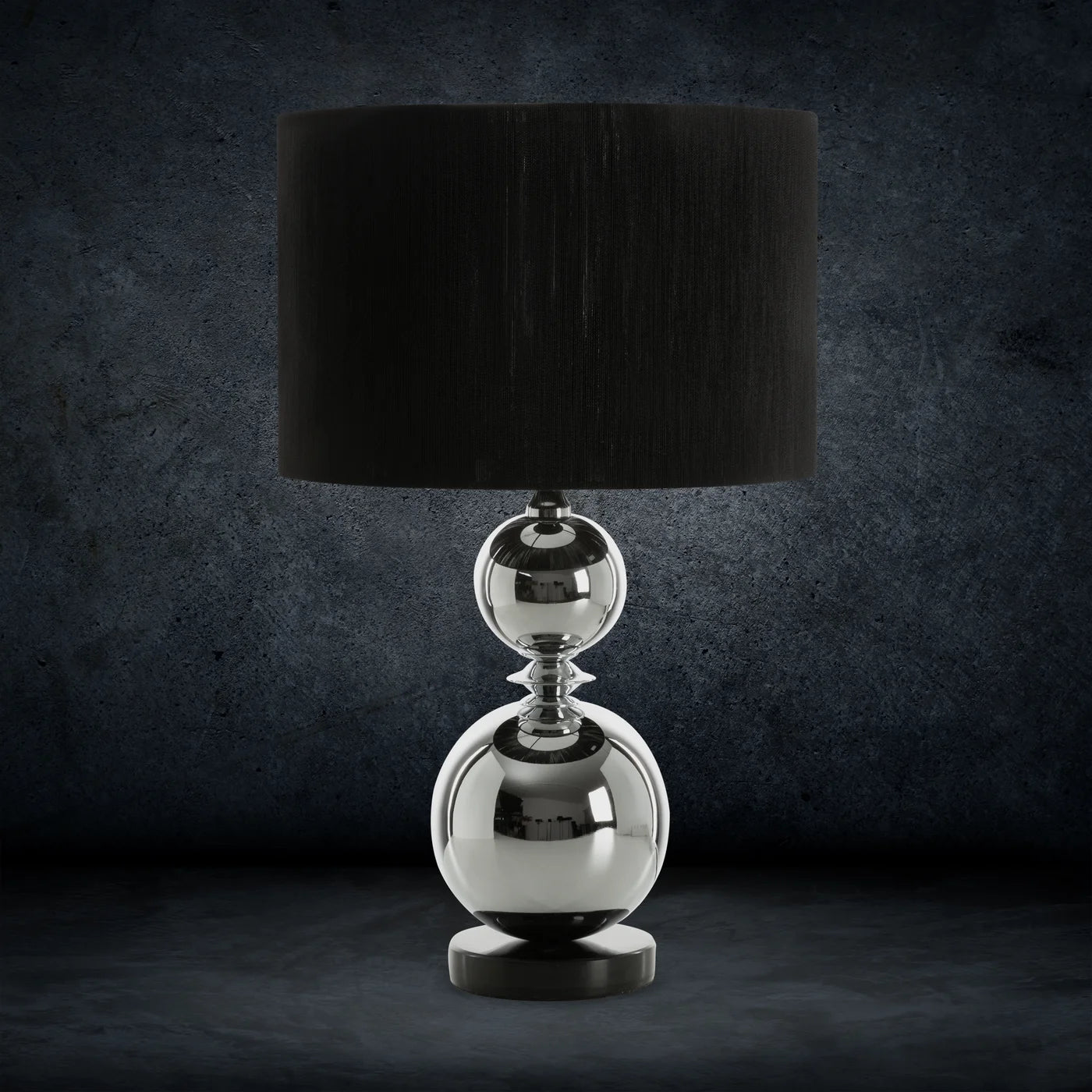 Galda lampa Zen 36/56 cm melns/sudraba - N1 Home