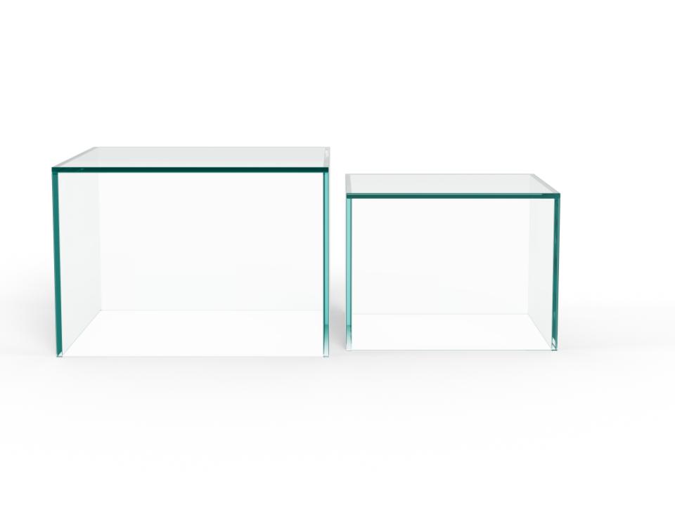 Kafijas galds Disce 50/50/35 cm; 40/40/30 cm kristāldzidrs
