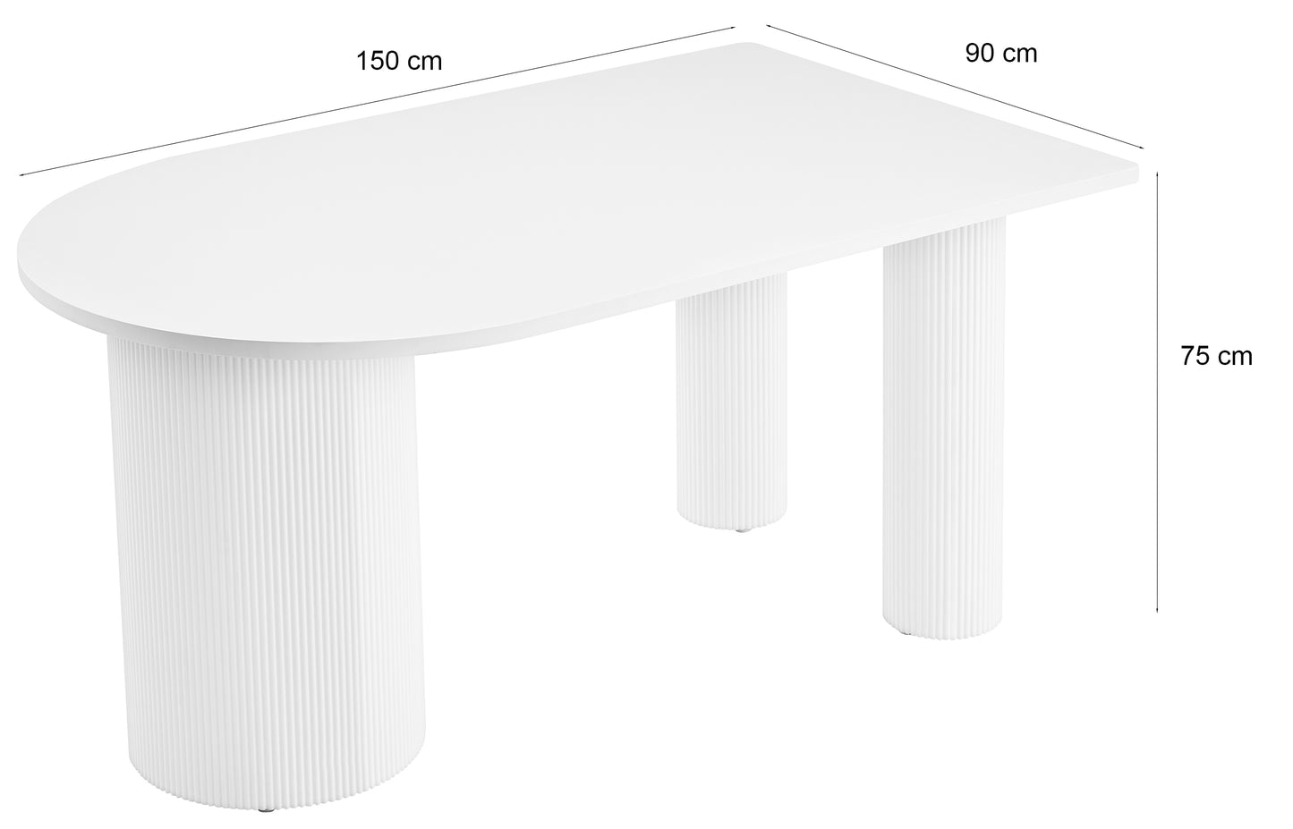 Galds Dikali 75/150/90 cm melns - N1 Home