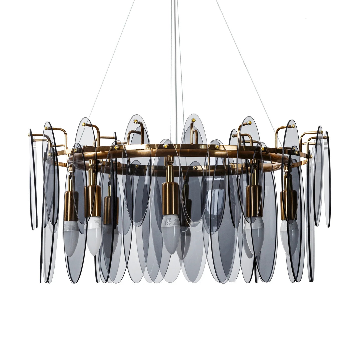 Lustra Mar ar kūpināta stikla piekariņiem, regulējams augstums, 60 x 150 cm, grafīts - N1 Home