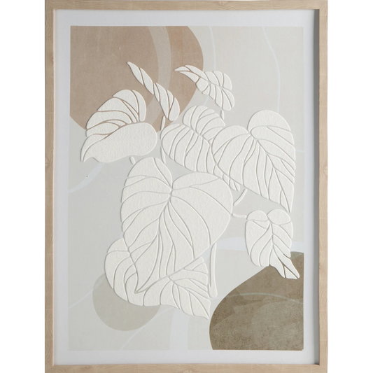 Glezna Leaf 45/60 cm balts/bēšs - N1 Home