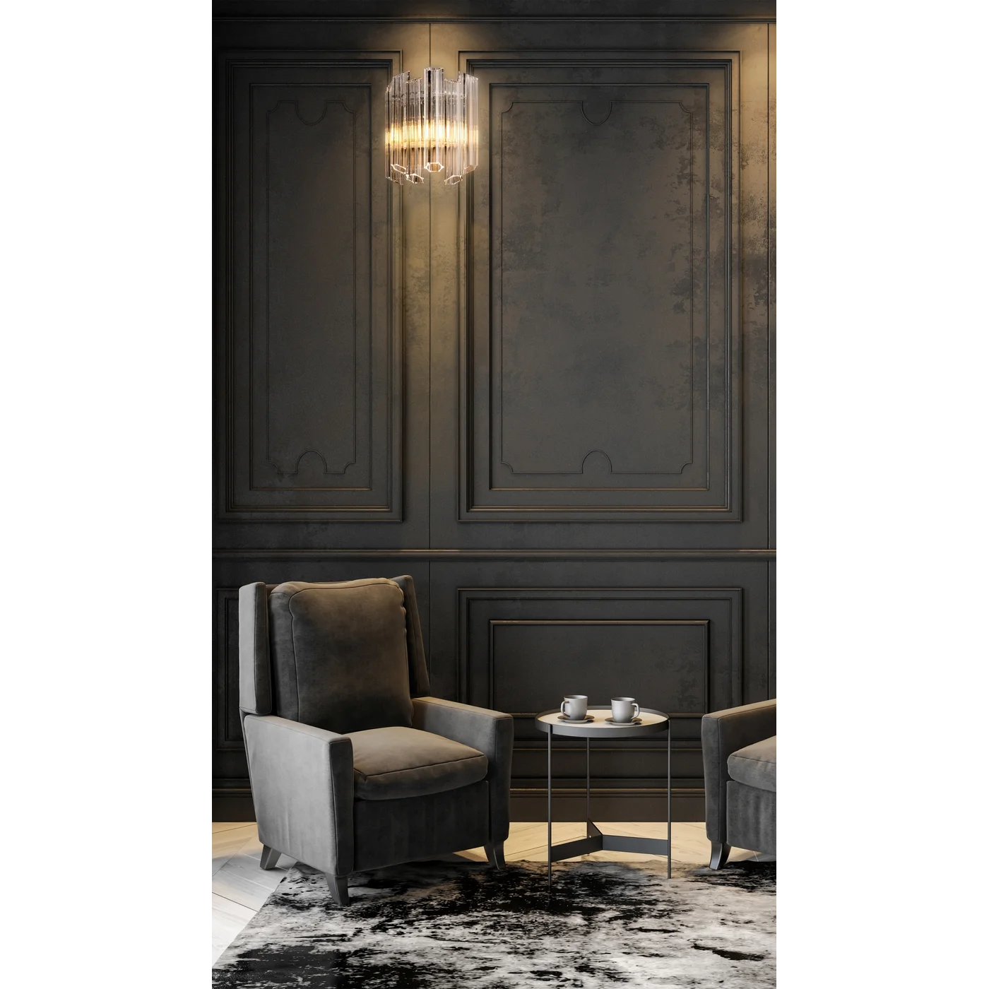 Sienas lampa Dania 32/38 cm caurspīdīgs/sudrabs - N1 Home