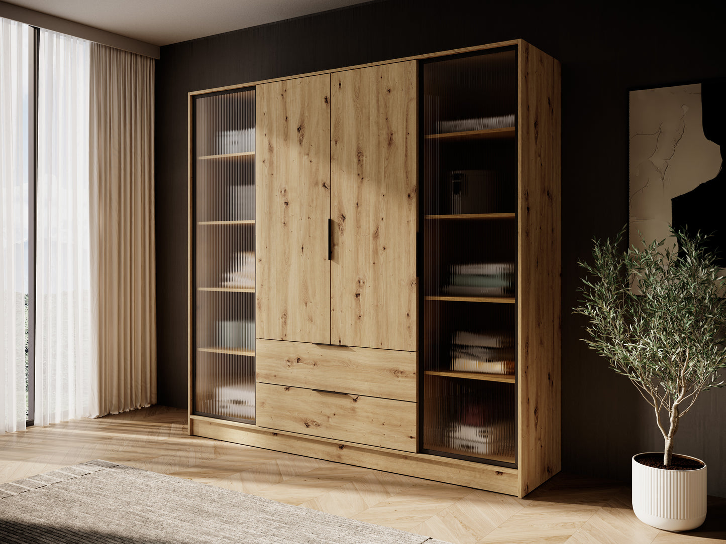 Skapis Kelt 206/200/51 cm ozols - N1 Home