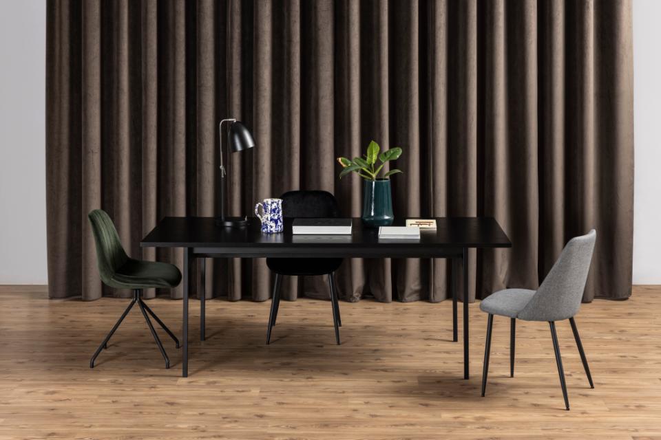 AN taisnstūra galds pelnu melns raupjš melamīns 200x90x74 cm