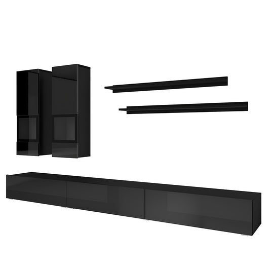 Sienas bloks Greece 270/41 cm melns spīdums/melns supermatēts