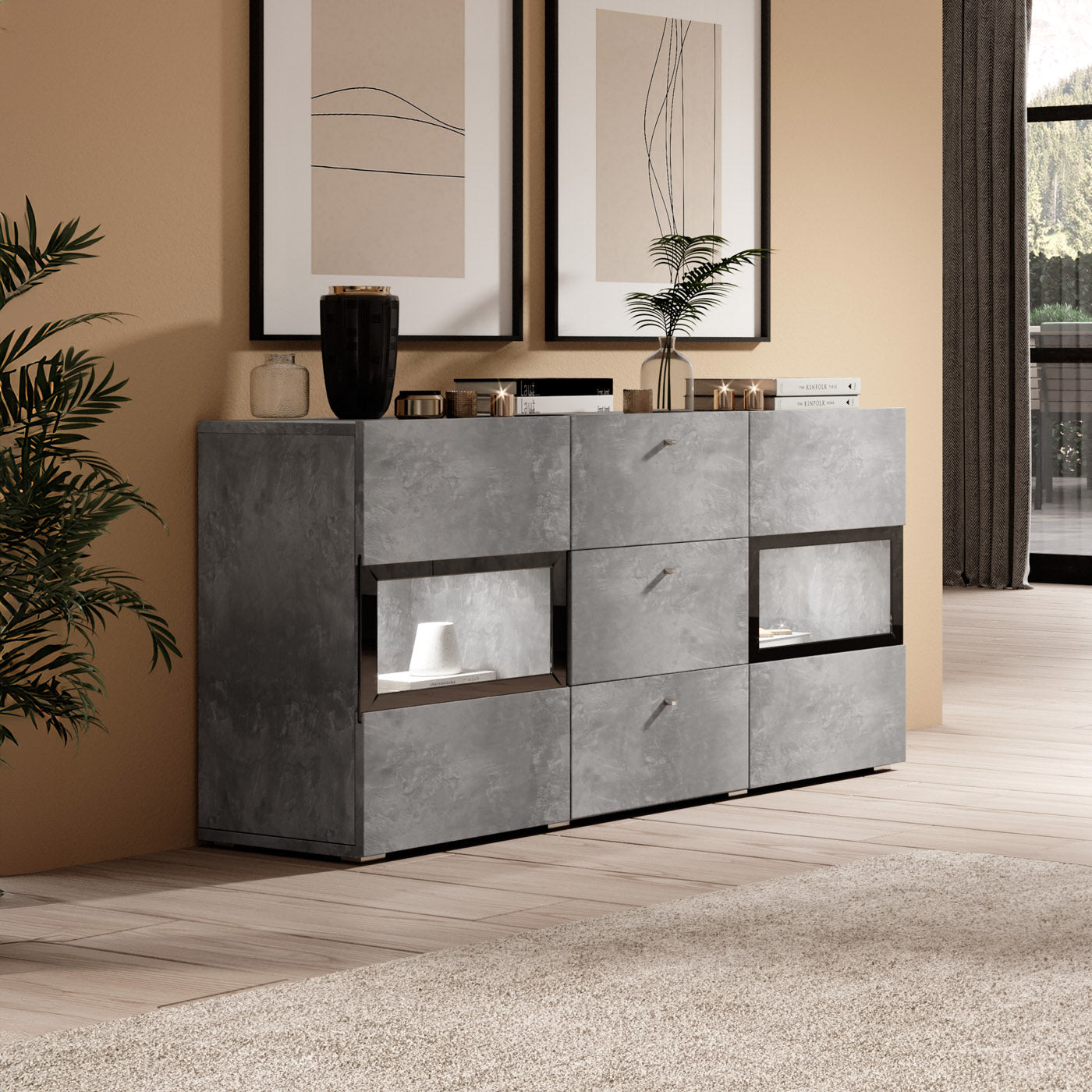 Kumode Barots 132/39/70 cm betons - N1 Home