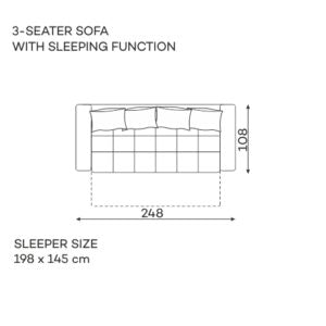 Dīvāns Belavio Befame 248/108/92 cm bordo