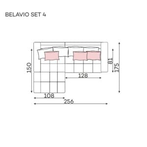 Dīvāns Belavio Befame 150-185/256-288/175-210 cm zils