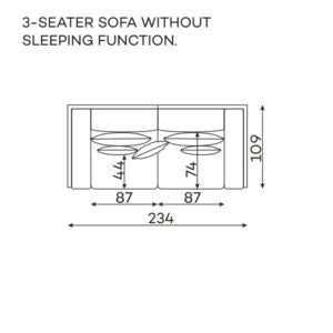 Dīvāns Bellissa Befame 234/109/104 cm rozā