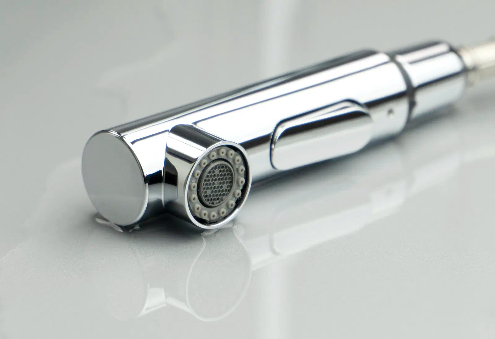 Virtuves jaucējkrāns ar izvelkamu snīpi Moma, 34,8 cm, hroms - N1 Home