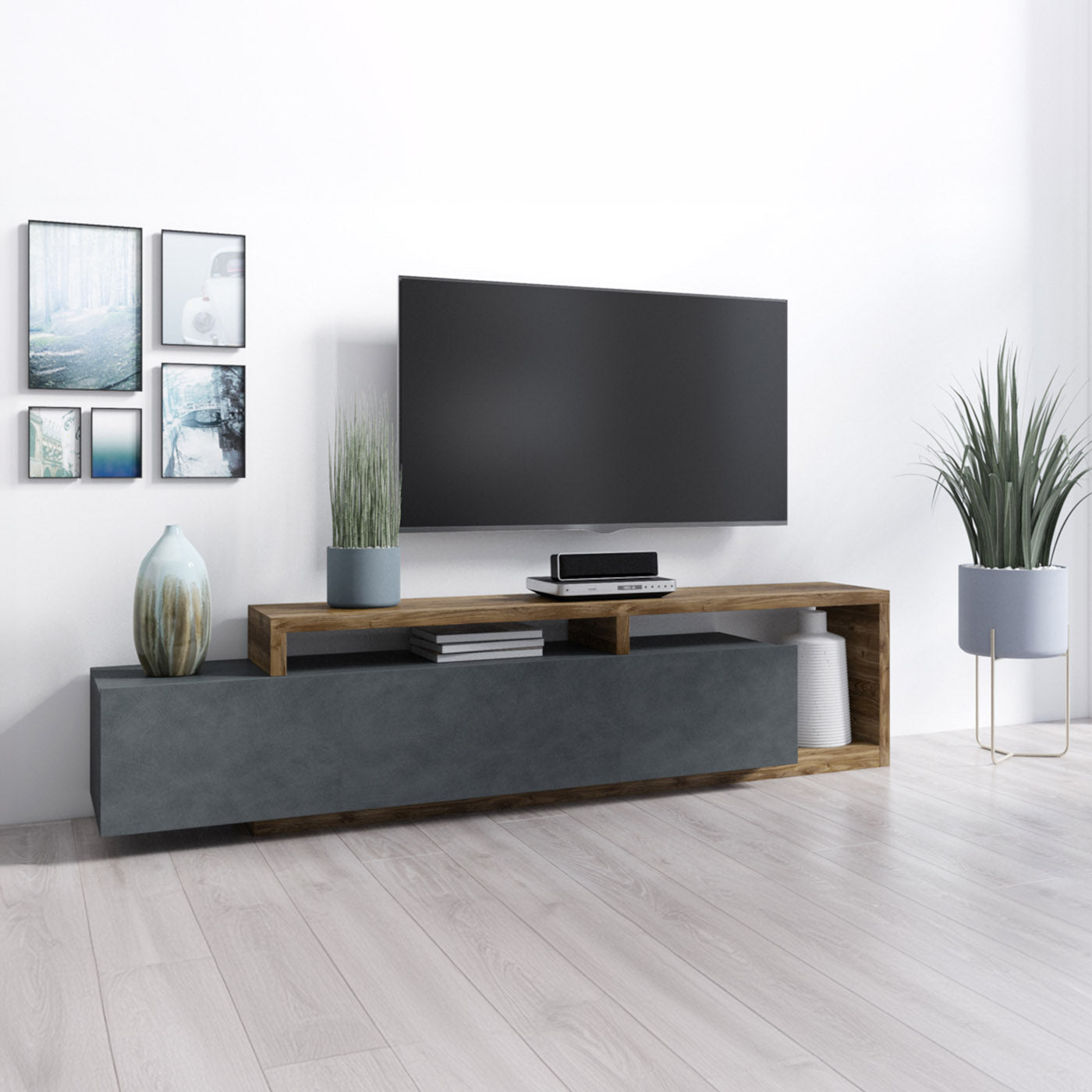 TV skapis Botas 219/45/52 cm ābele/egle - N1 Home