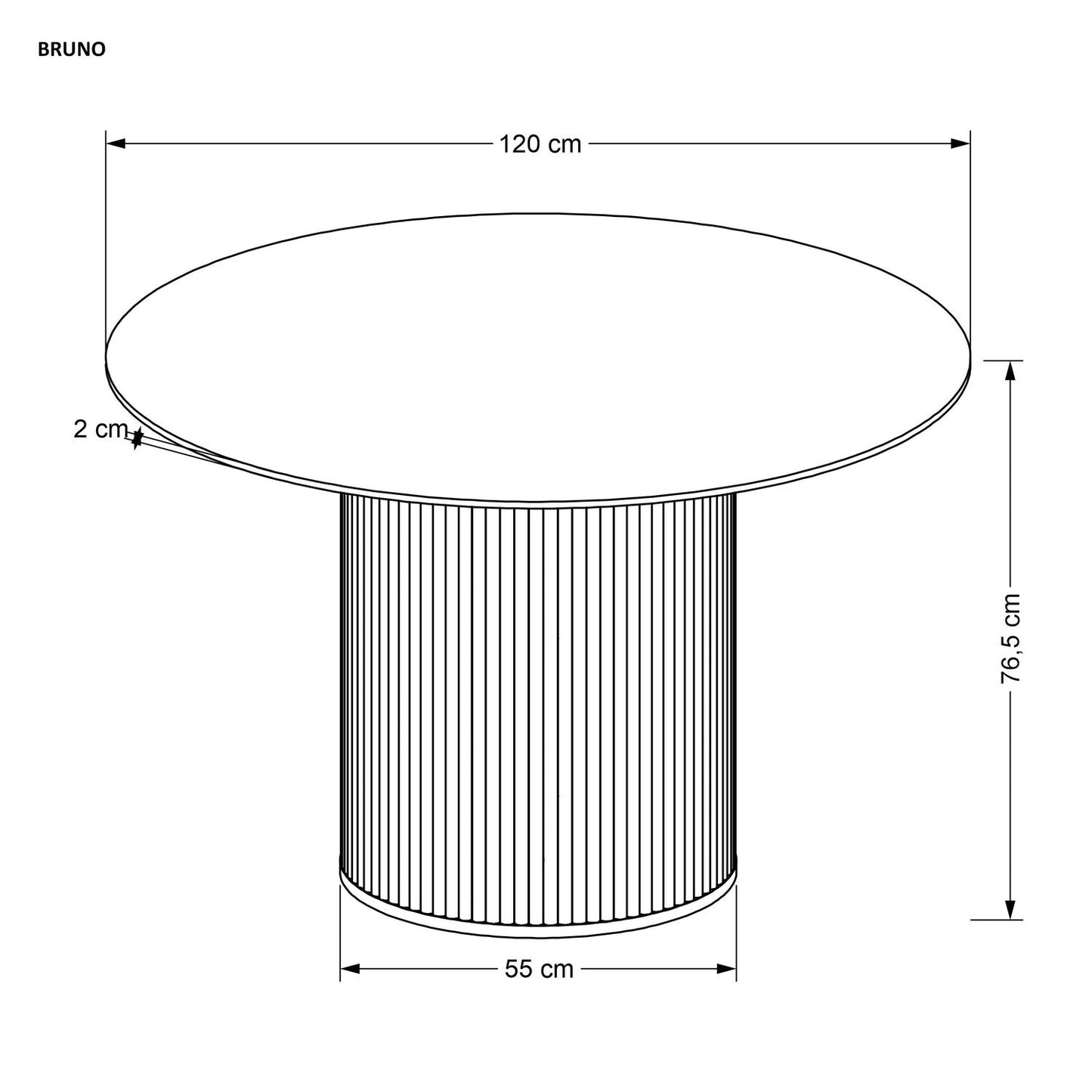 BR apaļais galds, baltais marmors / valrieksts