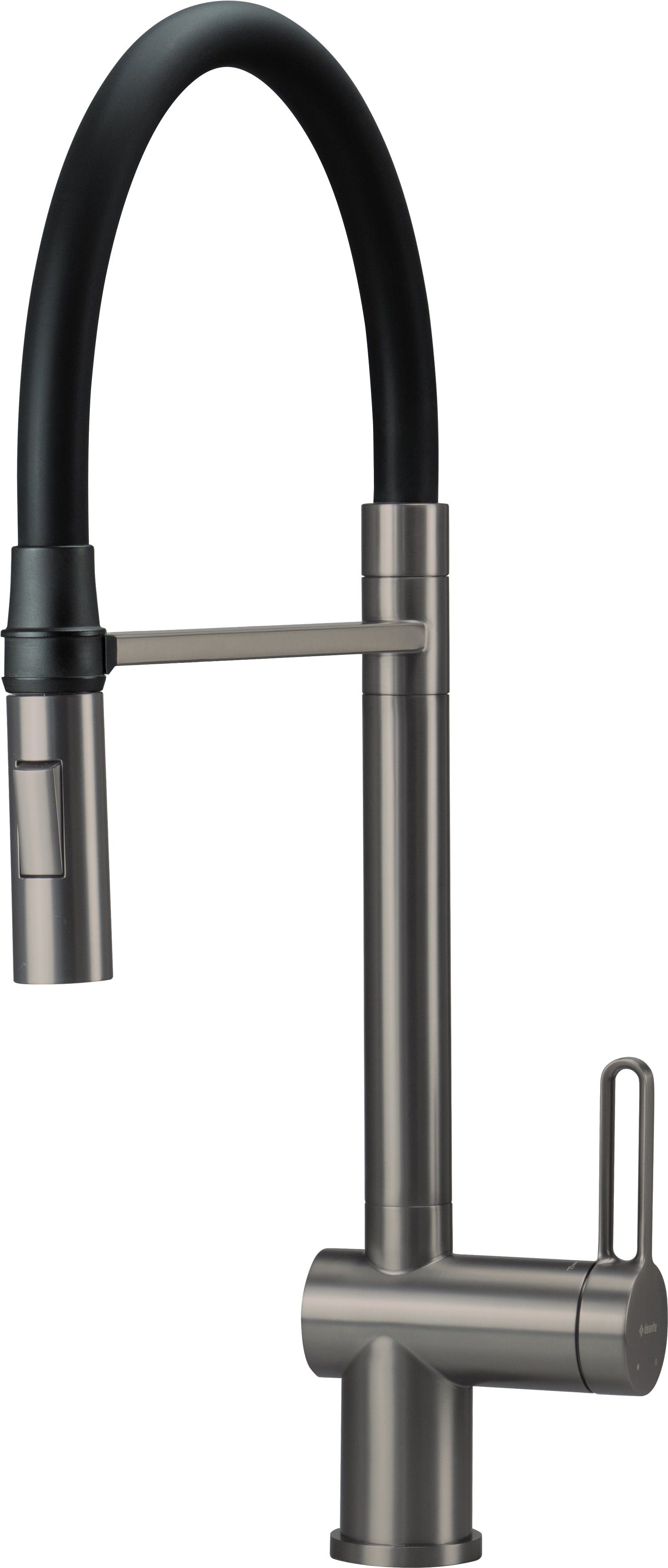 Virtuves jaucējkrāns ar elastīgu izteku - 2 veidu strūklas Magnetic 533 mm titanium - N1 Home