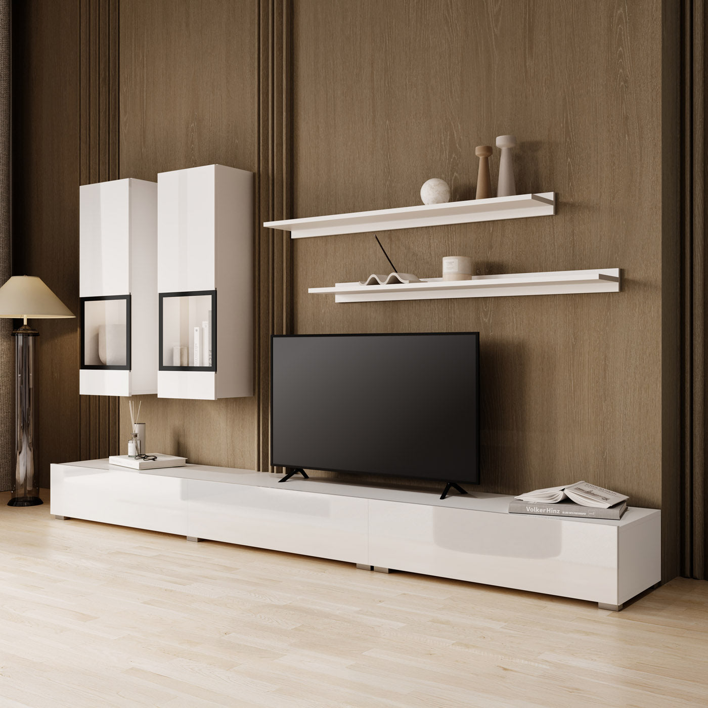 Sienas bloks Barots 270/41 cm balts spīdums/melns