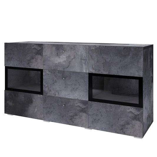 Kumode Barots 132/39/70 cm šīferis/melns - N1 Home