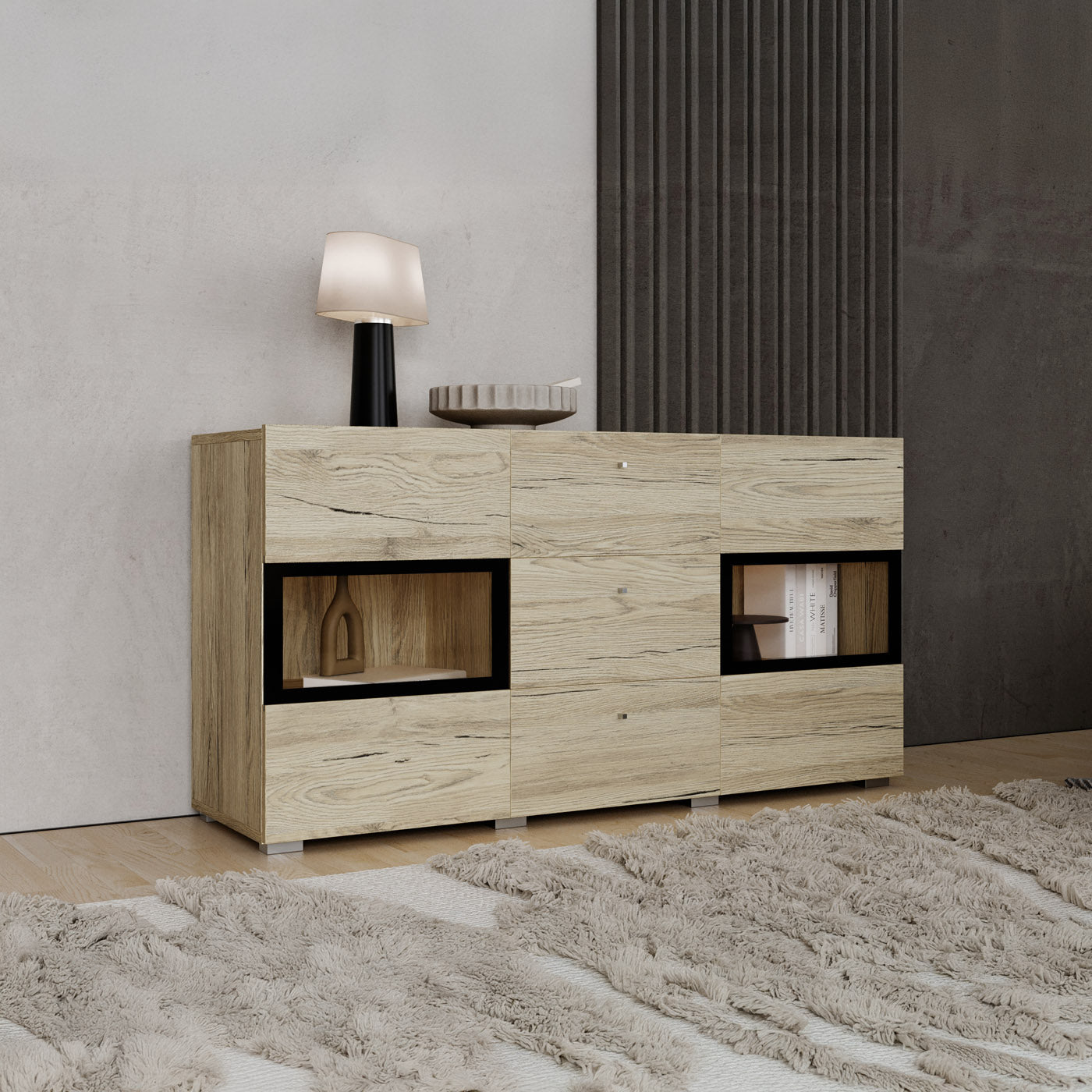 Kumode Barots 132/39/70 cm San Remo ozols - N1 Home