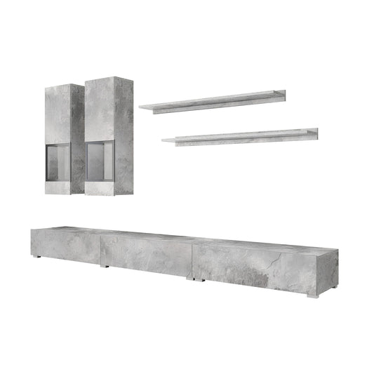 Sienas bloks Barots 270/41 cm gaišs betons/melns