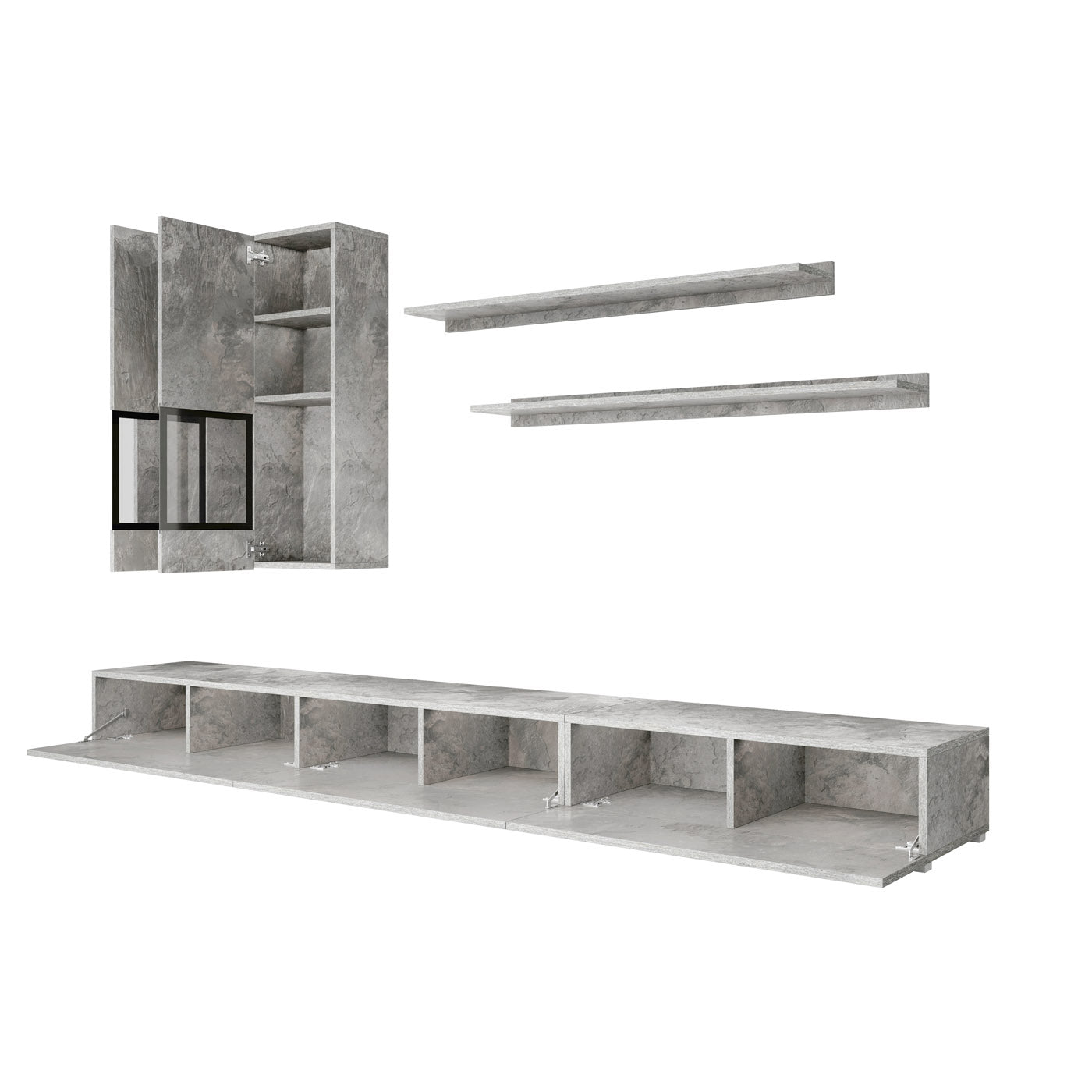 Sienas bloks Barots 270/41 cm gaišs betons/melns