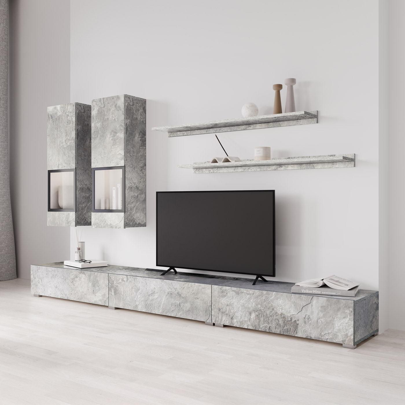 Sienas bloks Barots 270/41 cm gaišs betons/melns