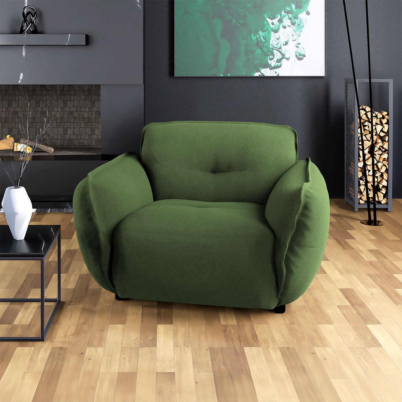 Krēsls Flafi 133/87/120 cm tumši zaļs