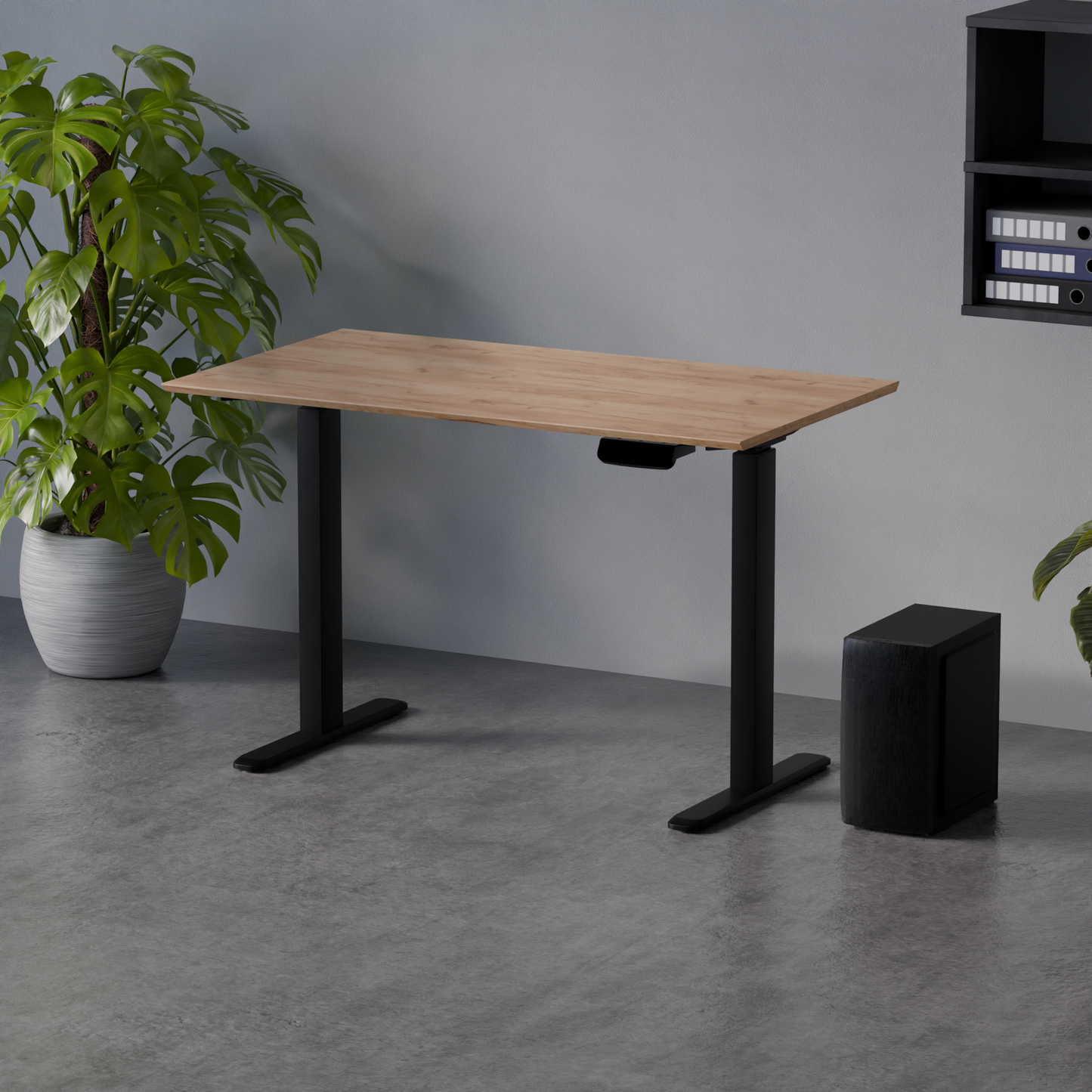 Biroja galds Conti Pro 60/120 cm melns/Kraft zelts - N1 Home