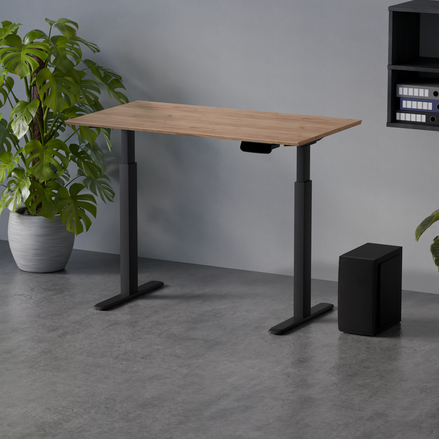 Biroja galds Conti Pro 60/120 cm melns/Kraft zelts - N1 Home