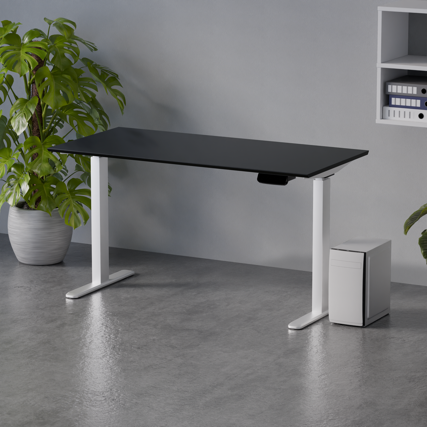 Biroja galds Conti Pro 60/140 cm melns/balts - N1 Home