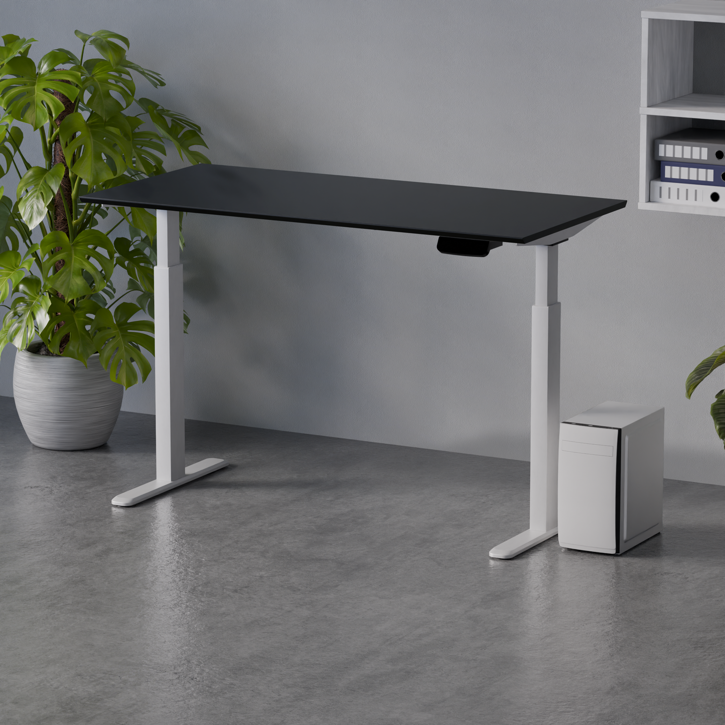 Biroja galds Conti Pro 60/140 cm melns/balts - N1 Home