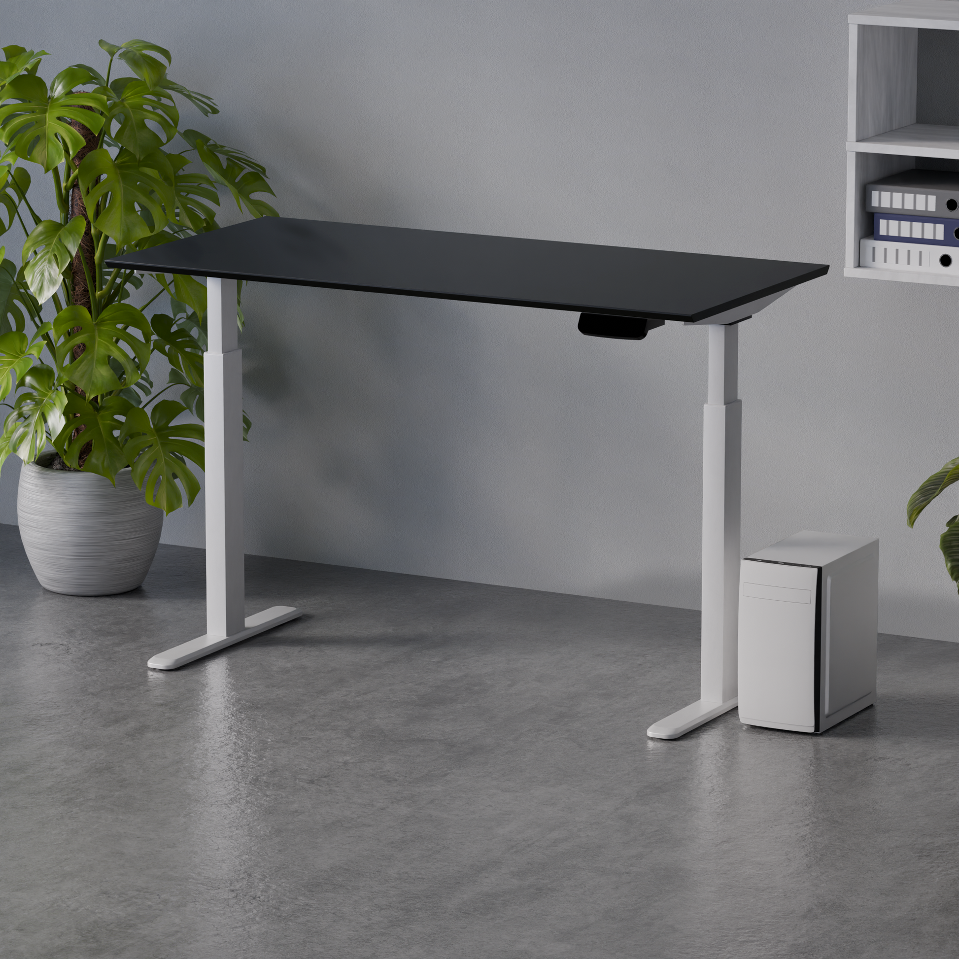 Biroja galds Conti Pro 60/140 cm melns/balts - N1 Home