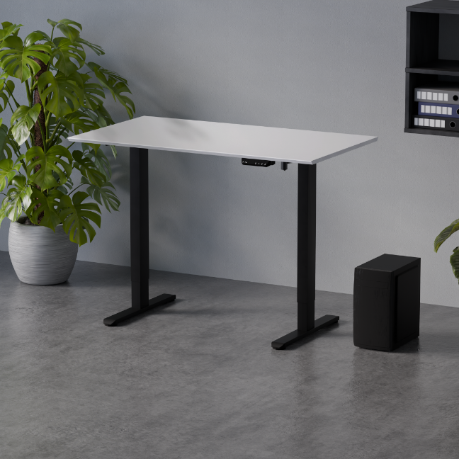 Biroja galds Flo 67/120 cm balts/melns - N1 Home