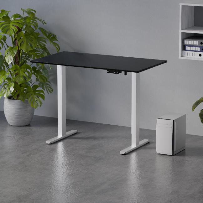 Biroja galds Flo 67/120 cm melns/balts - N1 Home