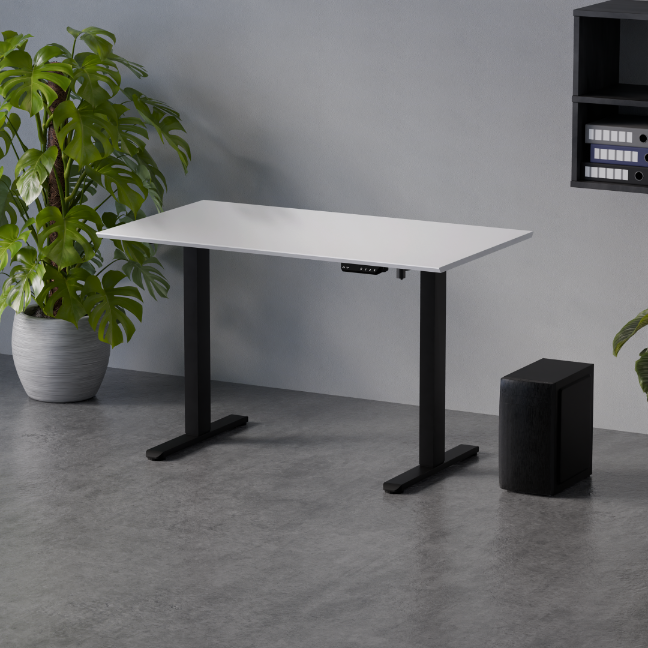 Biroja galds Flo 67/120 cm balts/melns - N1 Home