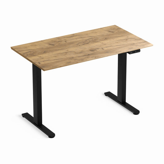 Biroja galds Flo 67/120 cm melns/Kraft zelts ozols - N1 Home