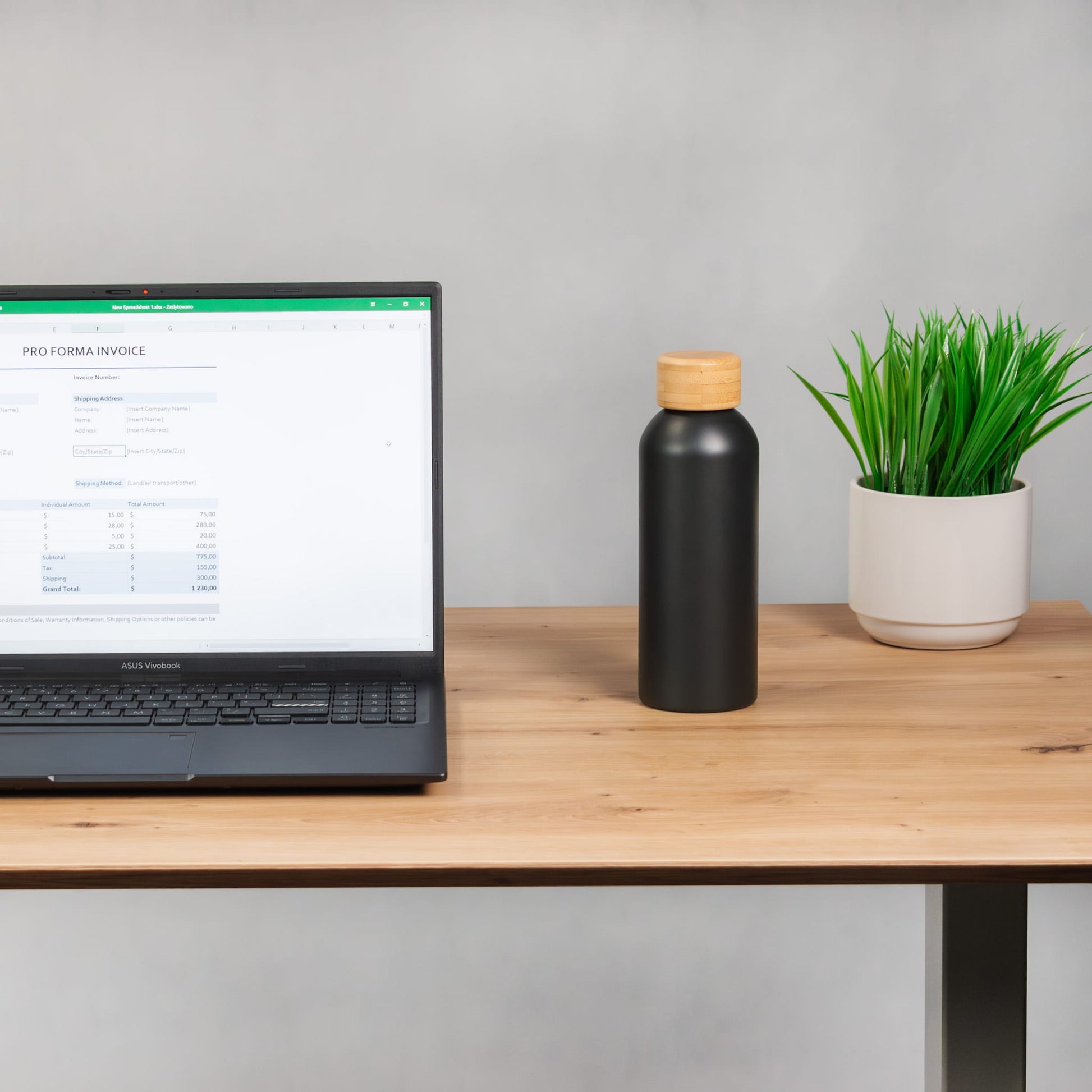 Biroja galds Conti Pro 60/120 cm balts/Artizan ozols - N1 Home