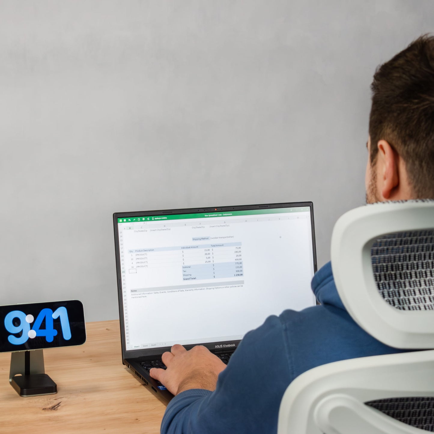 Biroja galds Conti Pro 60/120 cm balts/Artizan ozols - N1 Home