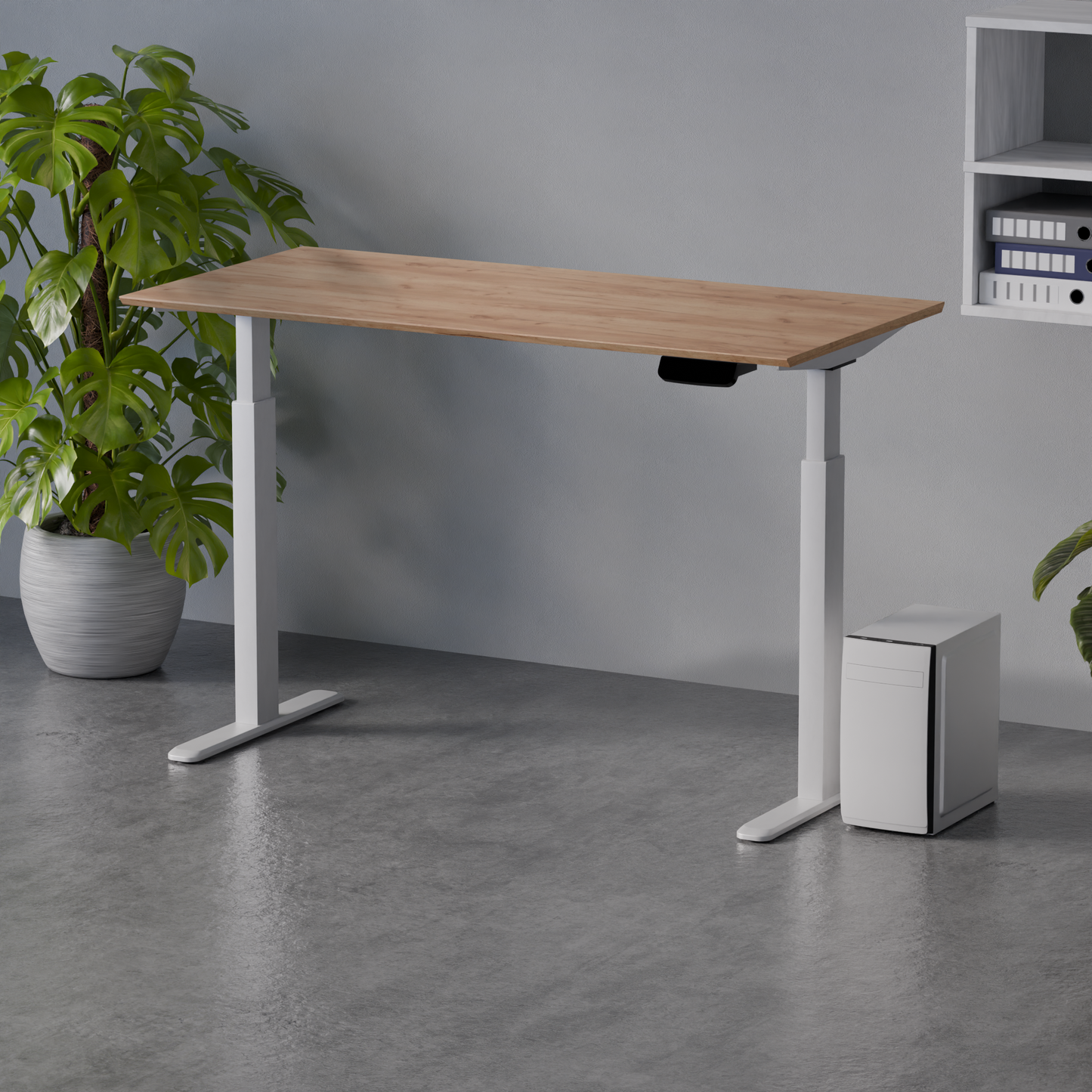 Biroja galds Conti Pro 60/140 cm balts/Kraft zelts - N1 Home