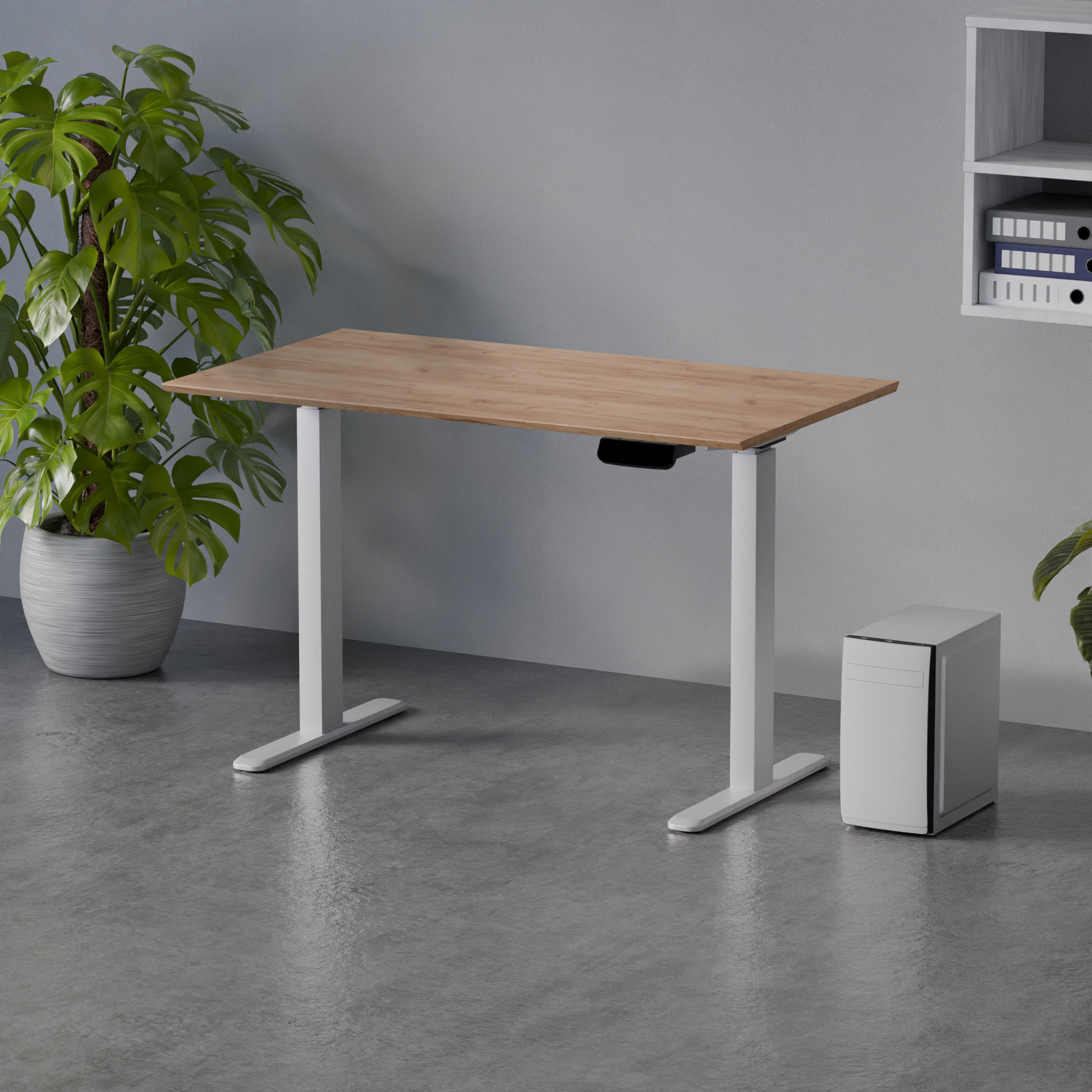 Biroja galds Conti Pro 60/120 cm balts/Kraft zelts - N1 Home