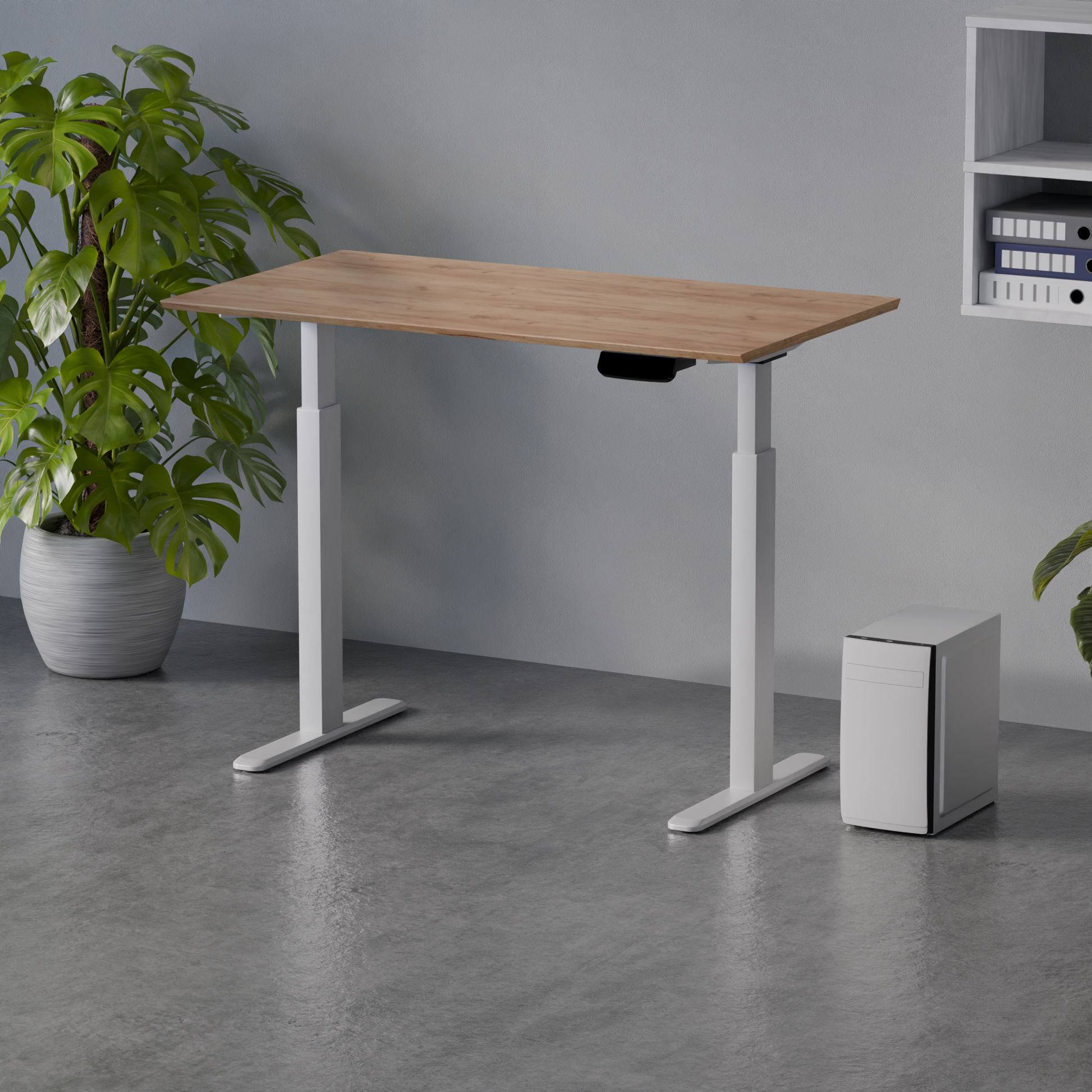 Biroja galds Conti Pro 60/120 cm balts/Kraft zelts - N1 Home