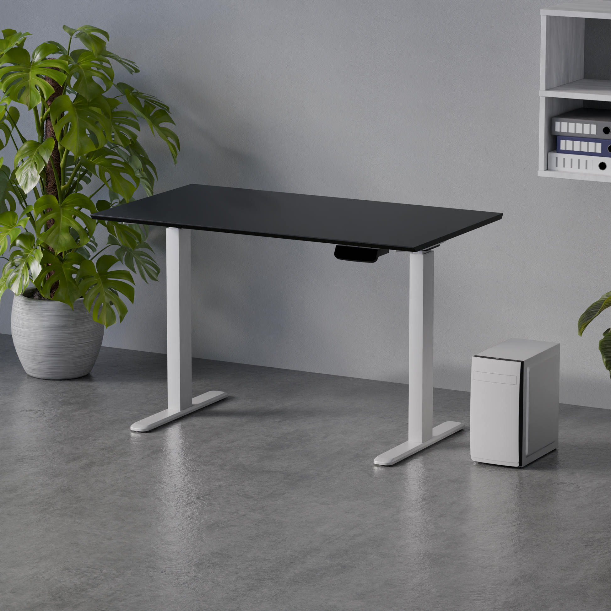 Biroja galds Conti Pro 60/120 cm balts/melns - N1 Home