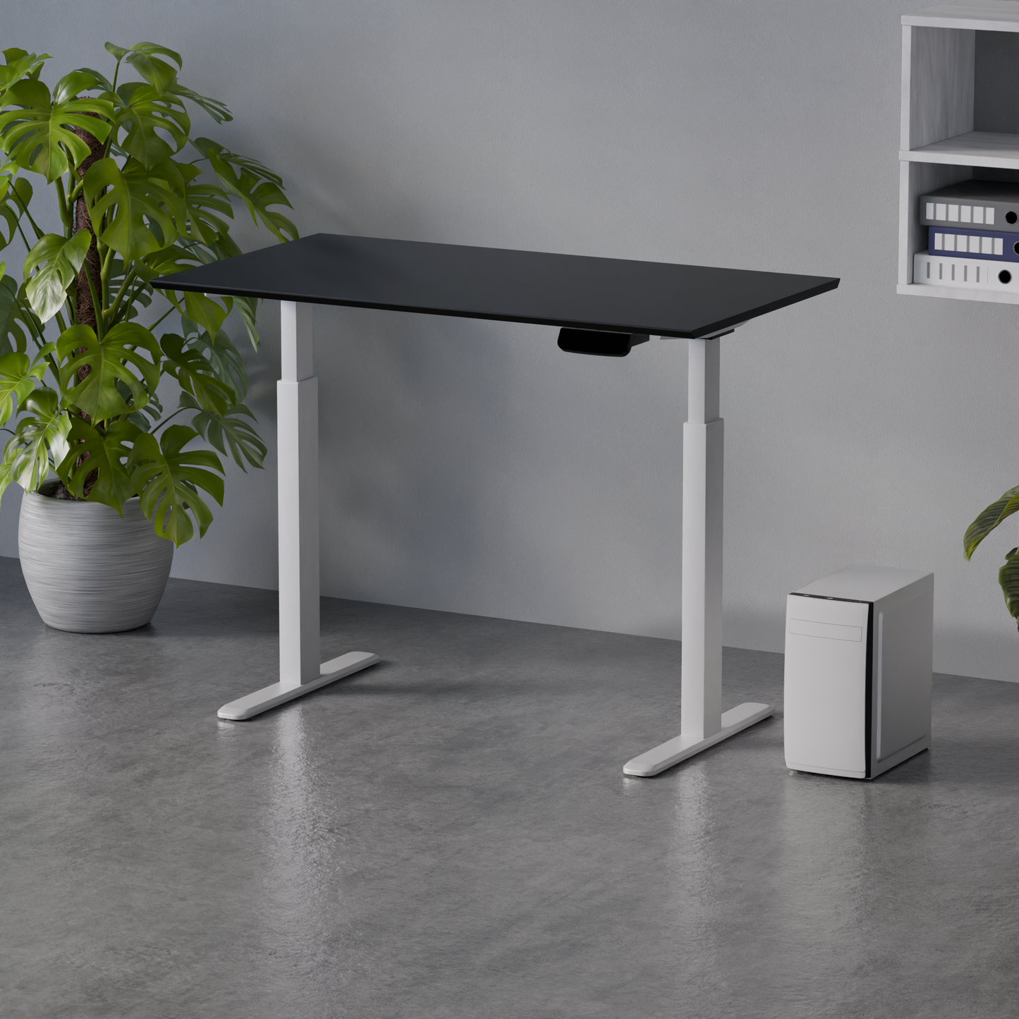 Biroja galds Conti Pro 60/120 cm balts/melns - N1 Home