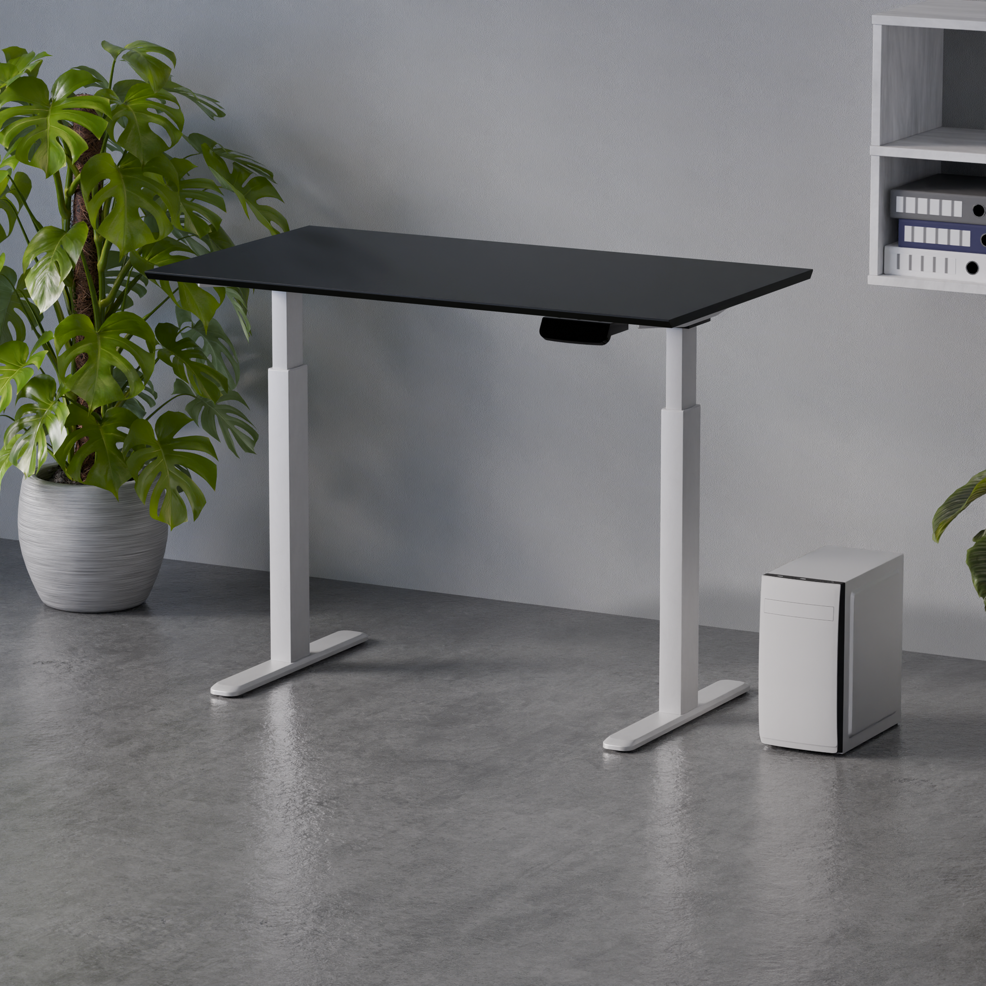 Biroja galds Conti Pro 60/120 cm balts/melns - N1 Home