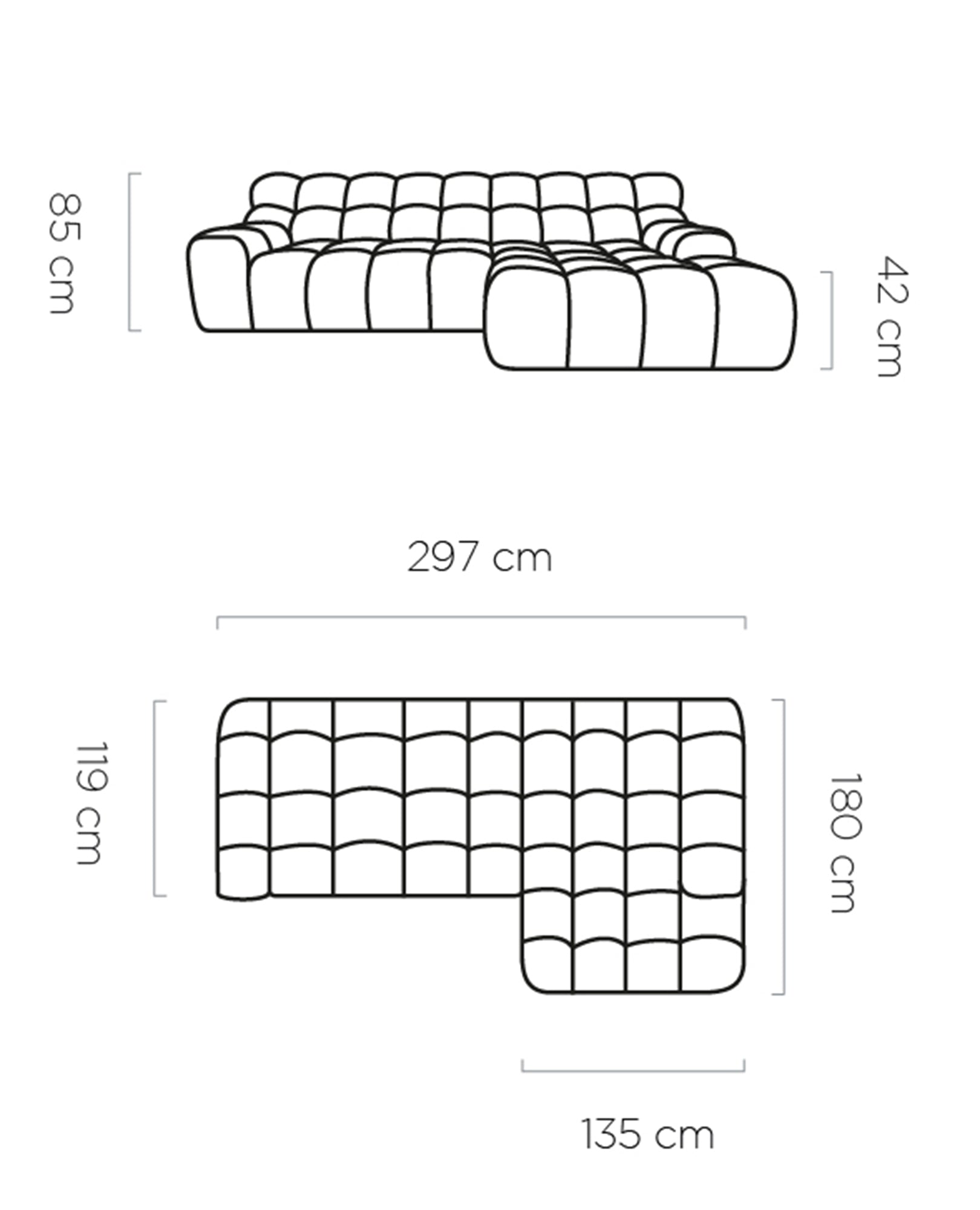 Dīvāns CAM 297/119/180 cm - N1 Home