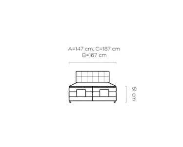 Gulta Carli 100/120/140/160/180 x 200 cm pelēks - N1 Home