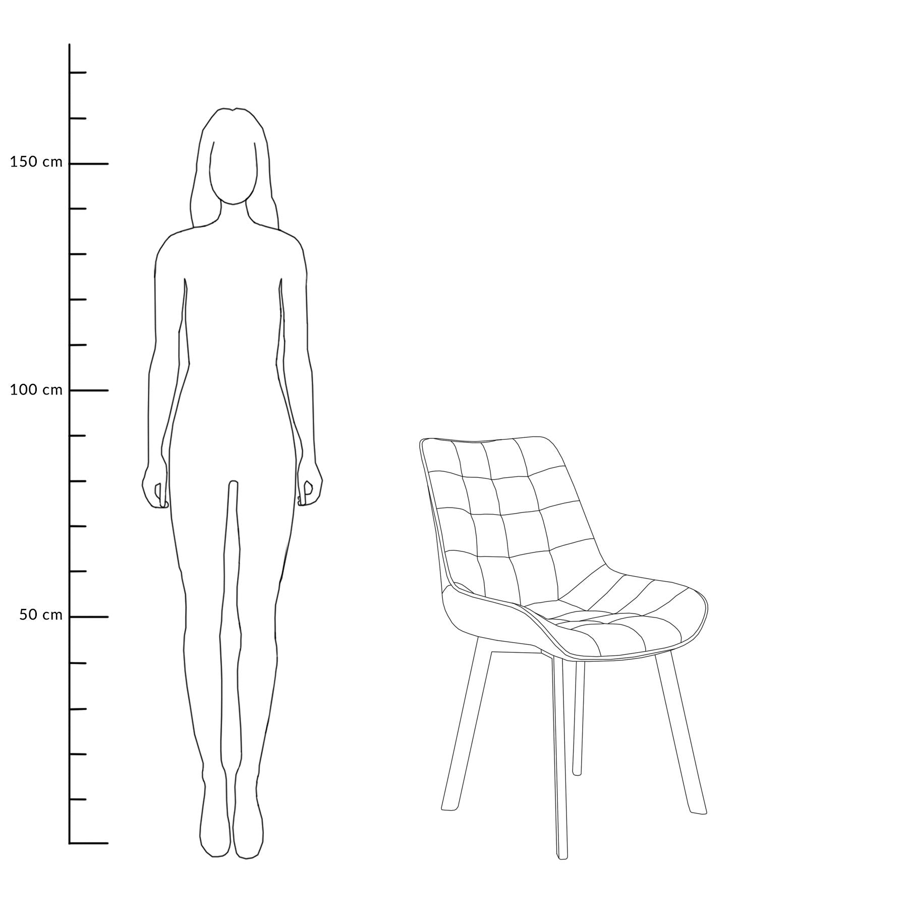 COLIN velūra krēsls, pelēks 53x61x88 cm