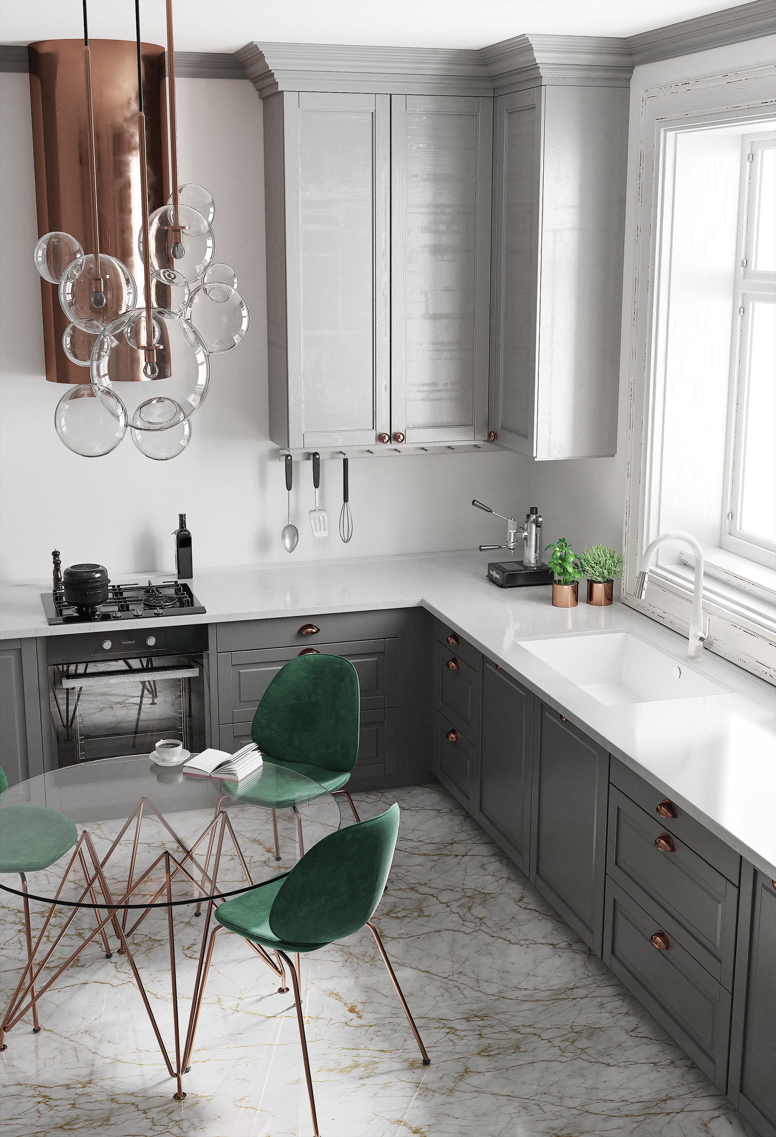 1-bļodas granīta izlietne ar iebūvētu izlietni CORDA 380 x 440 x 200 metāliski pelēka - N1 Home