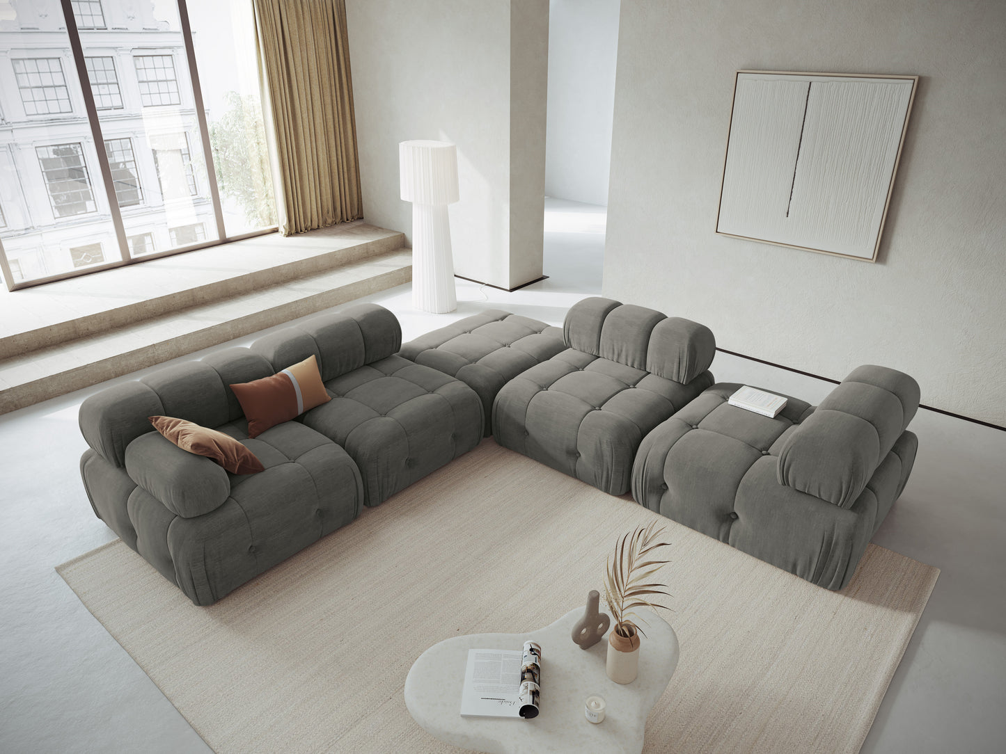 Sofa - krēsls Cosmopolitan Design  Ferento 96x96x71 cm pelēks - N1 Home